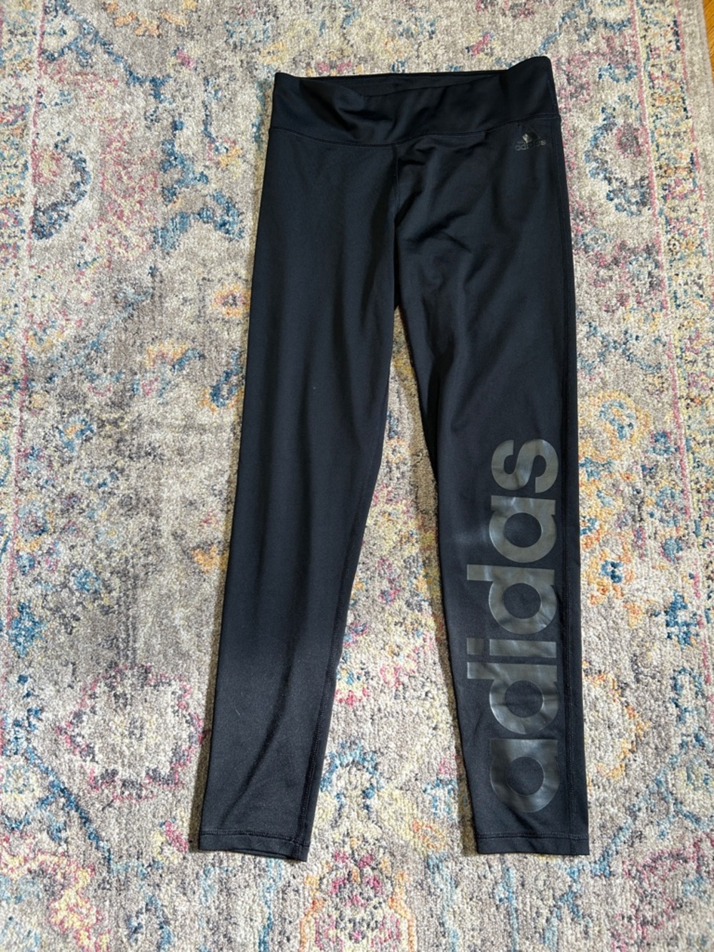 adidas Black Logo Side-Print Womens' Leggings